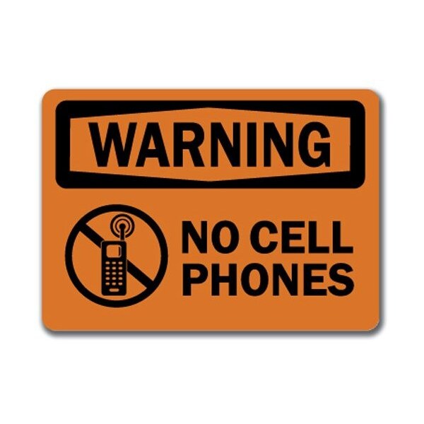 Signmission Safety Sign, 14 in Height, Plastic, 10 in Length, No Cell Phones WS-No Cell Phones - main